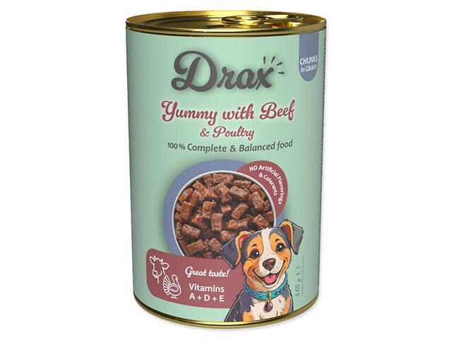 Obrázek produktu Konzerva Drax Adult s hovězím a drůbežím 415g