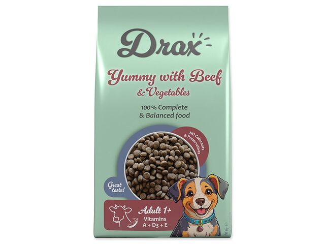 Obrázek produktu Krmivo Drax Adult s hovězím a se zeleninou 10kg