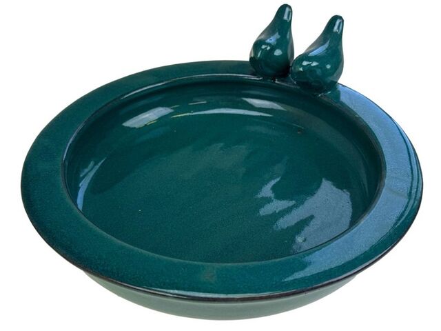 Obrázek produktu Pítko s ptáčky glazované pr.28cm, v.12cm, měděně modré