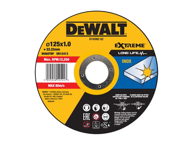 Obrázek produktu Kotouč řezný 125 x 1,0 mm nerez DeWALT