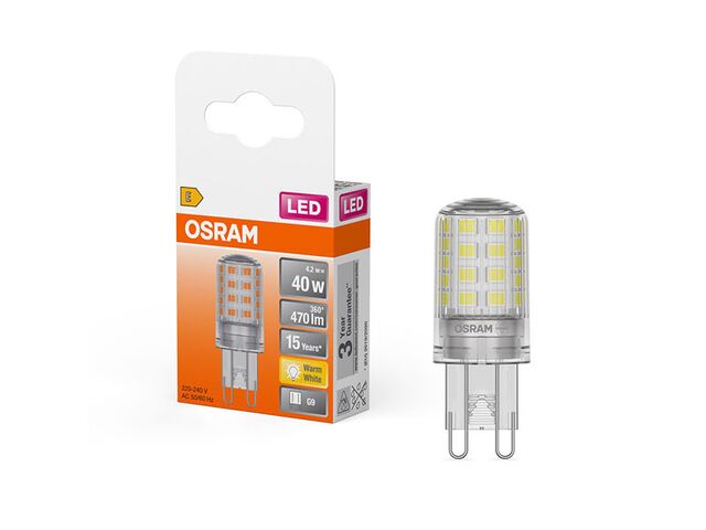 Obrázek produktu Žárovka LED special pin clear 40 non-dim 4,2W/827 G9