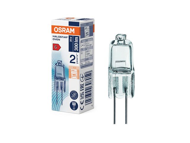 Obrázek produktu Žárovka halogenová 64428 Oven 40X1 20W 12V G4 Osram i do pečící trouby