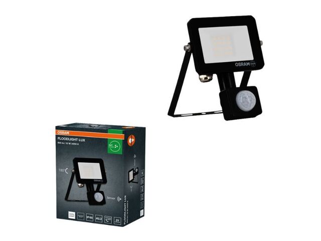 Obrázek produktu Reflektor LED 10 W, IP65, Floodlight lux, senzor, černá, 4000K Osram