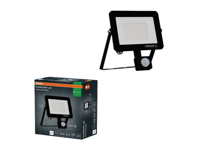 Obrázek produktu Reflektor LED 30 W, IP65, Floodlight lux, senzor, černá, 4000K Osram