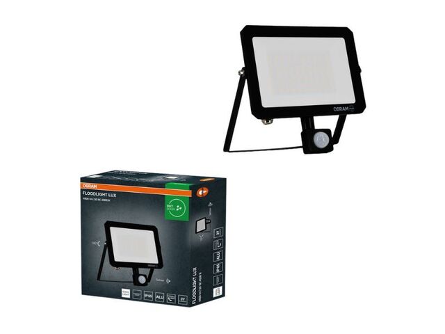Obrázek produktu Reflektor LED 50 W, IP65, Floodlight lux, senzor, černá, 4000K Osram