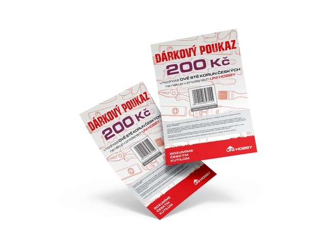Obrázek produktu UNI HOBBY Elektronický dárkový poukaz 200 Kč
