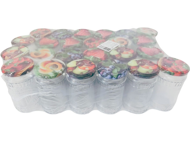 Obrázek produktu Sklenice zavařovací TWIST, kulatá, 370 ml+víčko, 66 mm ovoce, 24 ks