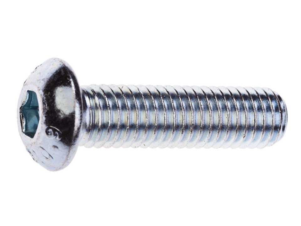 Iso Inbus Fastener Šroub metrický 5x12 BUTTON půlkulatá hlava inbus ISO 7380 zinek bílý ...