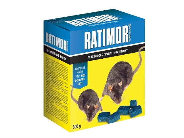 Obrázek produktu Ratimor Brodifacoum parafínové bloky, 300g krabička