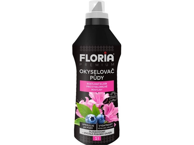 Obrázek produktu Okyselovač půdy a kapalné hnojivo pro kyselomilné rostliny 1 l, Floria