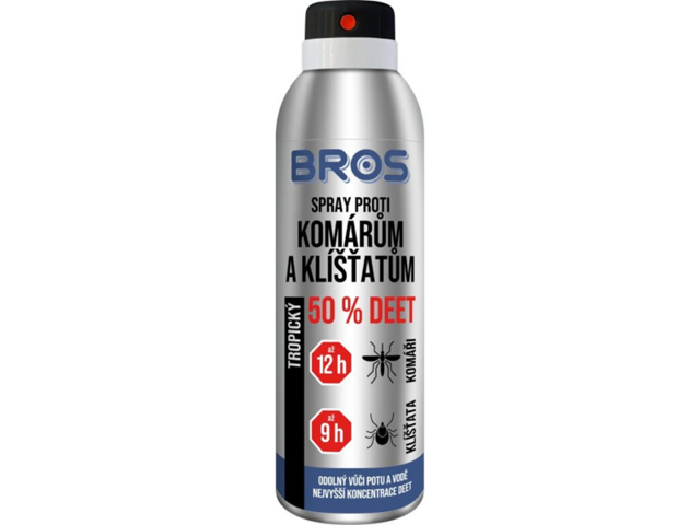 Obrázek produktu Sprej proti tropickým komárům a klíšťatům 50% Deet 180ml, BROS