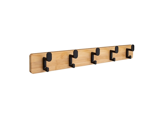 Obrázek produktu Lišta věšáková, 5 dvojháčků, 500x70mm, bambus, FSC®