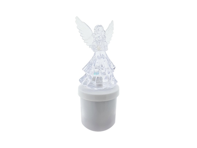 Obrázek produktu Hřbitovní LED svíčka Anděl bílý blikající plamen