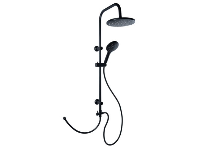 Obrázek produktu Sprchový systém Noir, hlavová sprch. 96 cm s kloubem, pr. hl. spr. 22,5 cm, přip. had. 50 cm, 150 cm hadice, černý