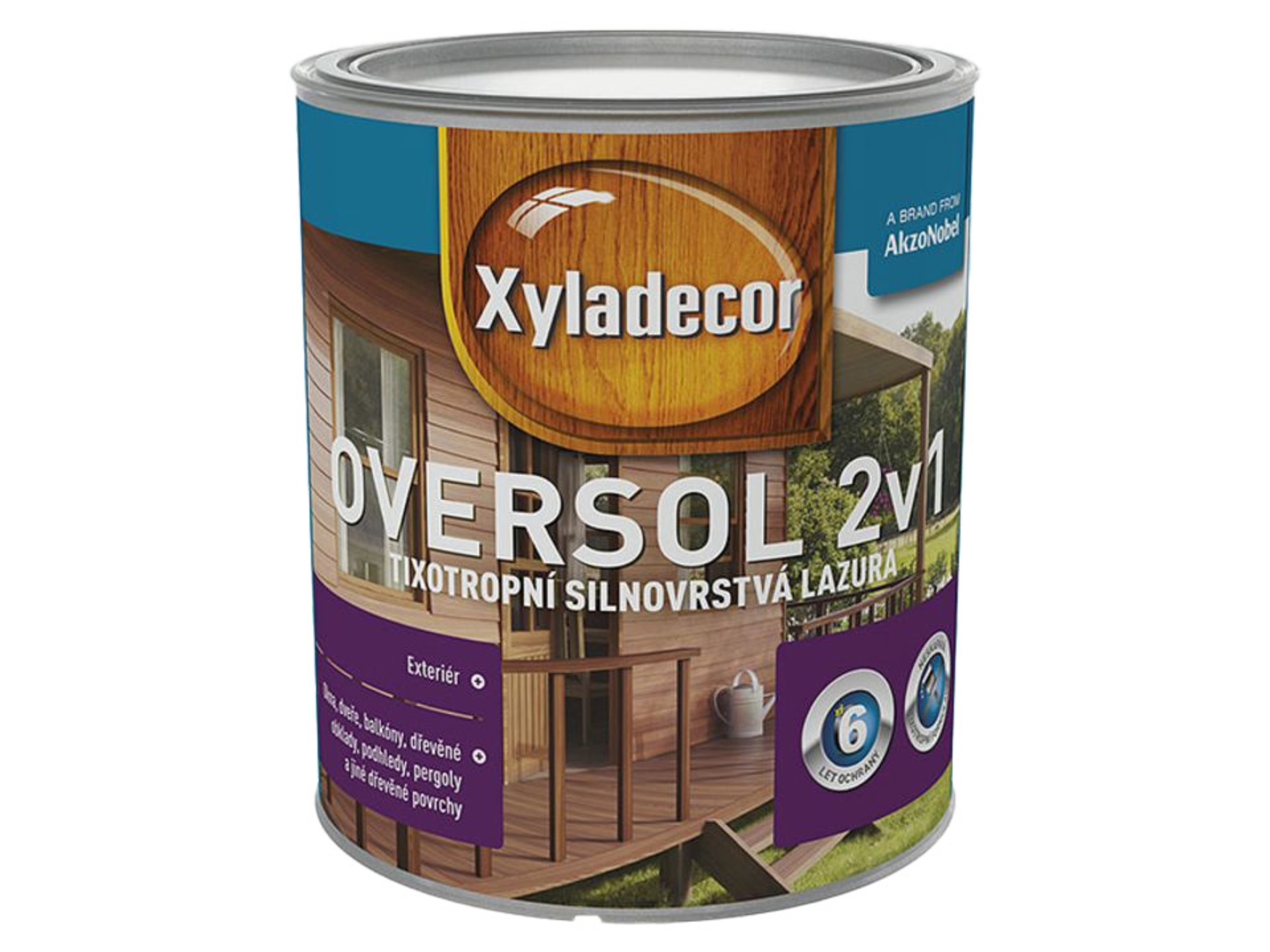 Lazura Xyladecor Oversol 2v1, bílá krycí 5 l