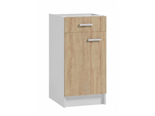 Obrázek produktu Skříňka kuchyňská Avila S 40, spodní 1x dvířka, se zásuvnou, 40x82x46, bílá/dub sonoma