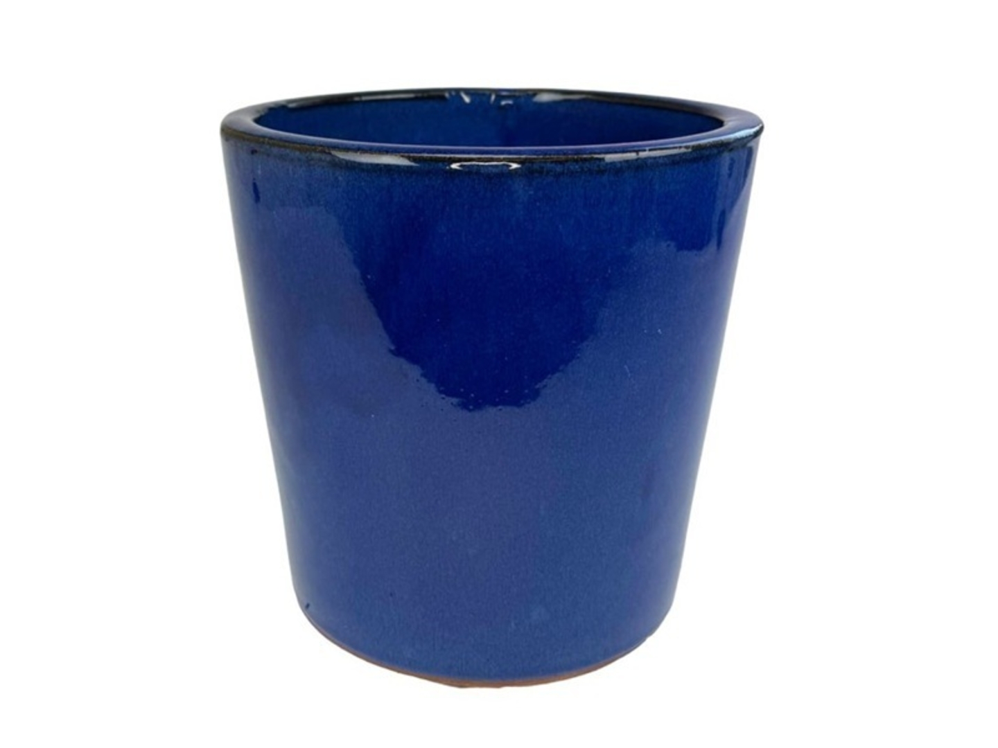 Květináč keramický glazovaný Pure, tmavě modrý