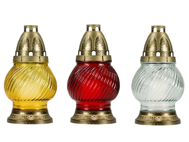 Obrázek produktu Lampa hřbitovní skleněná 138 vklad 60g v.21cm mix