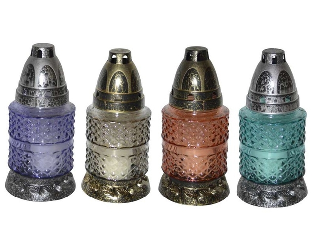 Obrázek produktu Lampa hřbitovní skleněná 102 vklad 30g v.17cm mix