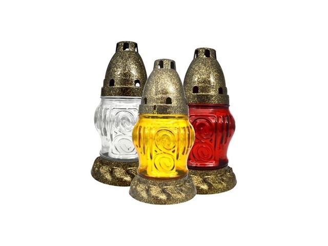 Obrázek produktu Lampa hřbitovní skleněná 192 vklad 30g v.16cm mix