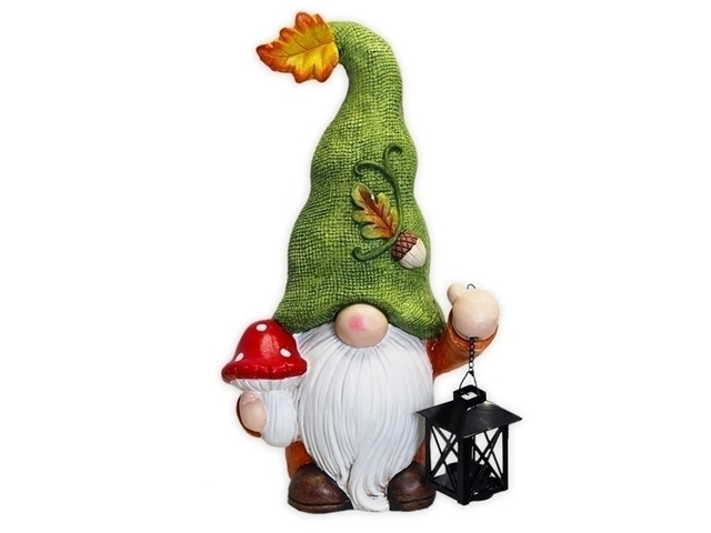 Obrázek produktu Dekorace keramická podzimní skřítek 46x25,5cm zelená