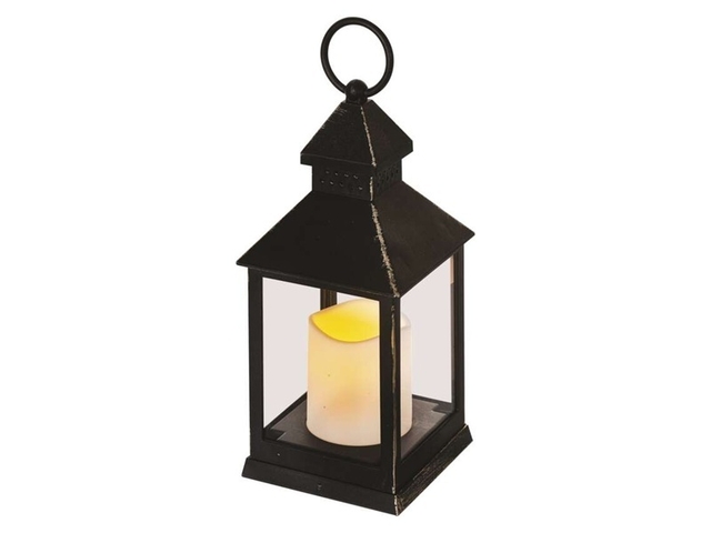 Obrázek produktu Dekorace vánoční LED lucerna 10,5x24cm na baterie vintage vnitřní antik černá
