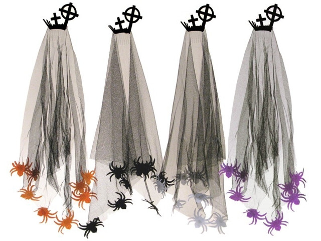 Obrázek produktu Kostým závoj čarodějnice Halloween s pavouky mix druhů
