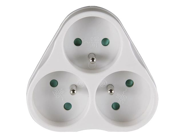 Obrázek produktu Zásuvka rozbočovací 3X kulatá