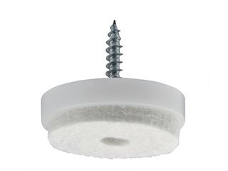 Kluzák filcový s vrutem pr. 28mm, bílý, 8 ks