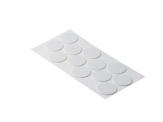 Podložky filcové pr. 40mm, samolepící, bílé, 12 ks