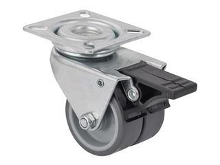 Kolečko přístrojové dvojité pr. 50mm, brzda, nosnost 70kg