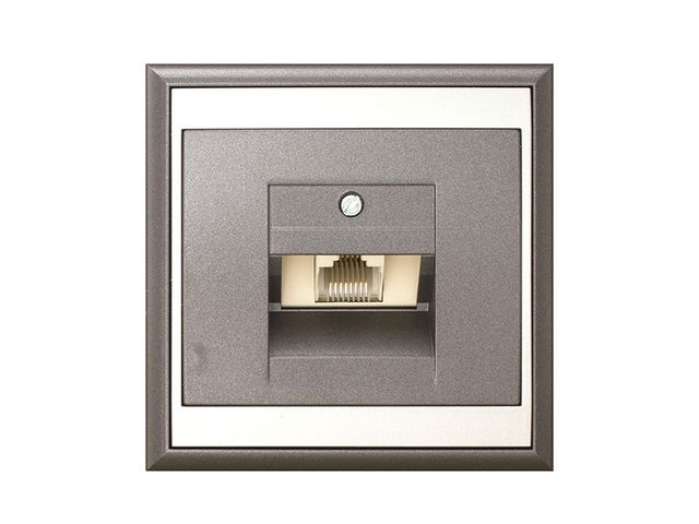 Obrázek produktu Zásuvka datová RJ45, 8p, kat3, antracit/stříbrná LUNE