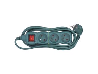 Kabel prodlužovací 3z 3m s vypínačem zelený