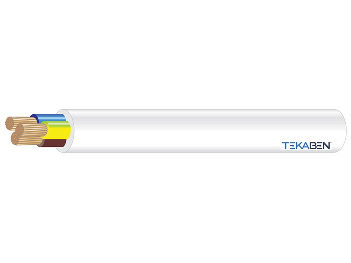 TEKABEN Kabel flexibilní bílý H05VV-F 3x 1,5 mm2, 10 m