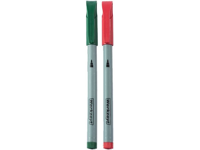 Obrázek produktu Popisovač permanentní, červený, zelený, 0,8mm až 1,6mm