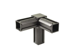 Spojka-XD L s odb., PVC, černá, pro profily 20x20 mm