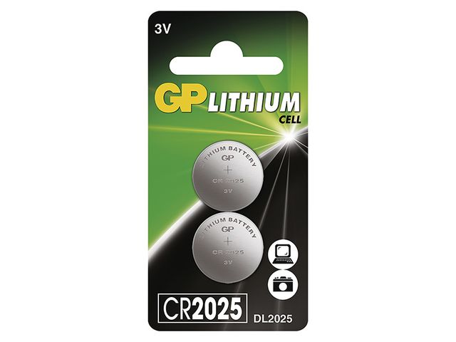 Obrázek produktu Baterie lithiová knoflíková GP CR2025 2BL