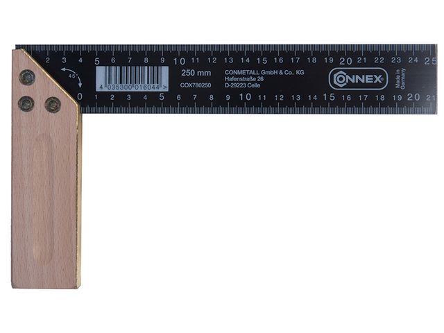 Obrázek produktu Úhelník truhlářský 250 mm, mm/inch