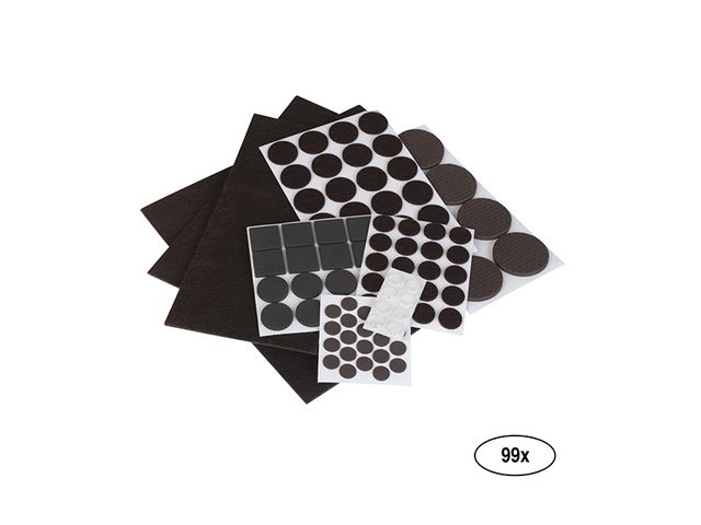 Obrázek produktu Sada filcových podložek EVA a tlumičů dvířek, černá, 99 ks