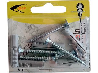Hmoždinka s křidélky PP+vrut 5,0x45 blistr
