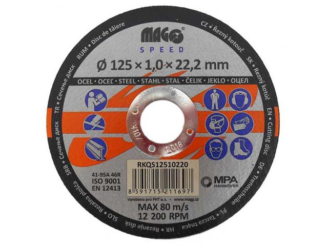Obrázek produktu Kotouč řezný na kov 125x1,0x22,2mm MAGG SPEED