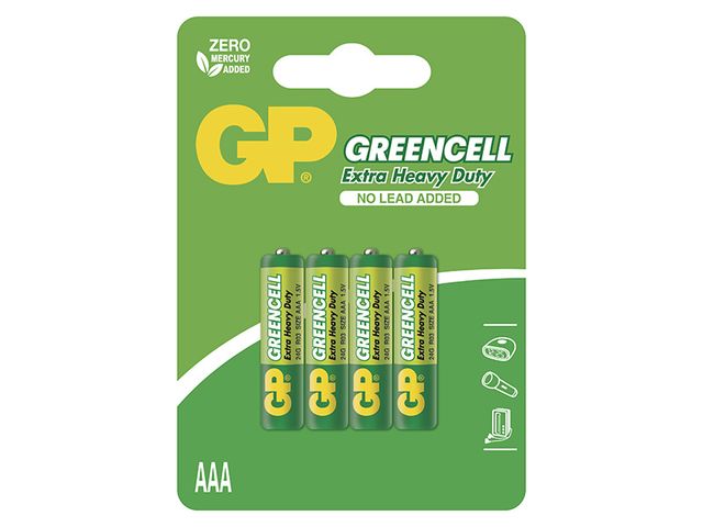 Obrázek produktu Baterie zinková GP GREENCELL AAA (R03) 4BL