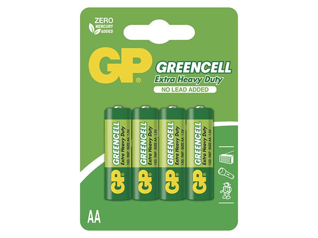 Obrázek produktu Baterie zinková GP GREENCELL AA (R6) 4BL