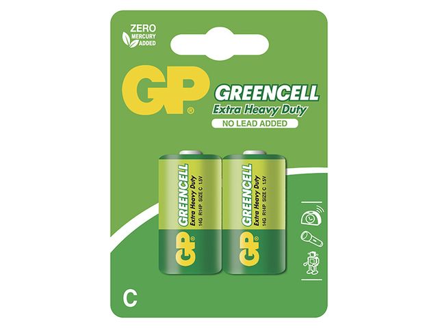 Obrázek produktu Baterie zinková GP GREENCELL C (R14) 2BL
