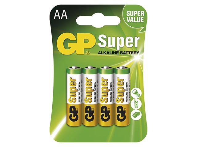 Obrázek produktu Baterie alkalická GP SUPER AA (LR6) 4BL