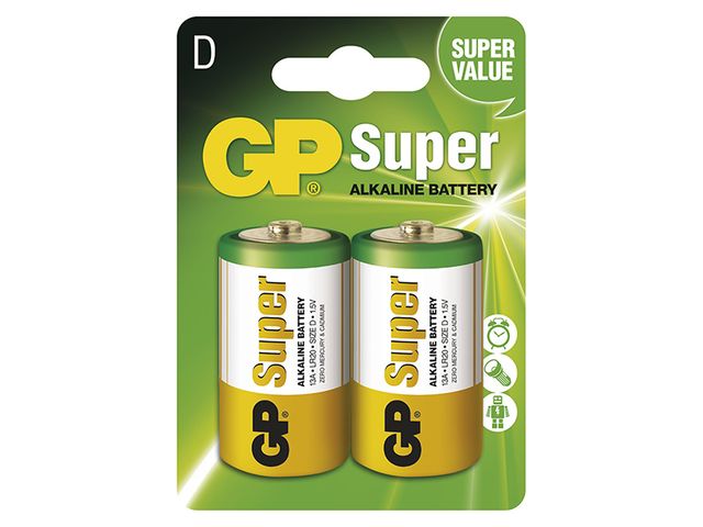 Obrázek produktu Baterie alkalická GP SUPER D (LR20) 2BL