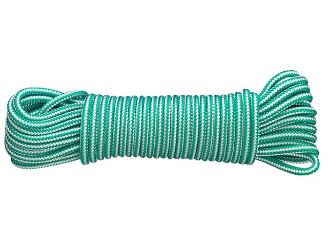 Obrázek produktu Šnůra pletená PPV 4mm, 20m bílá-zelená