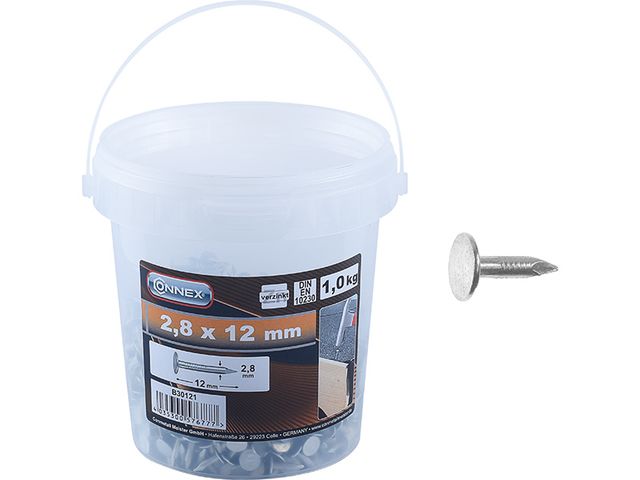 Obrázek produktu Pokrývačské hřebíky, pozink, 2,8x12 mm, 1,0 kg