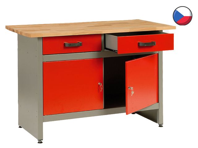 Obrázek produktu Stůl pracovní 2x zásuvka, 2x dvířka, 120 x 60 x 84 cm, MARS