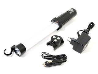 Svítilna montážní 27+7LED nabíjecí 12/220V s magnetem